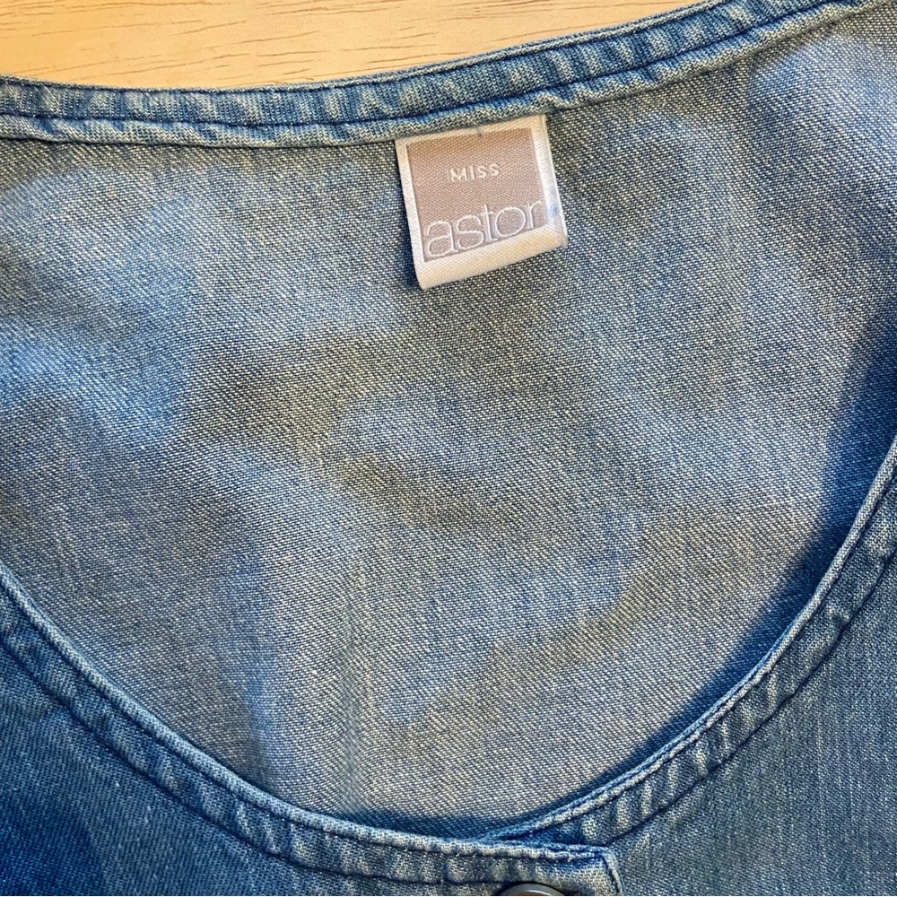 Vintage Denim 100% Cotton Maxi Dress by Miss Astor Women’s Size Medium to Large - Picture 6 of 8